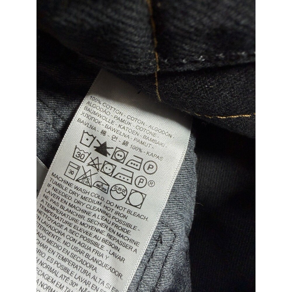 Levis 501 Premium Jeans Mens 31x32 Black Straight Leg Button Fly Casual Big E - Picture 10 of 12